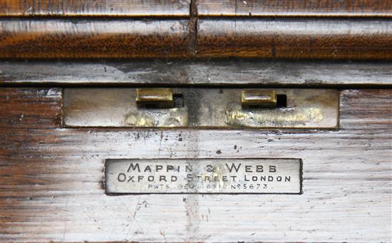 An Edwardian oak surprise table, with retailers label for Mappin & Webb, London, W.2ft .5in.